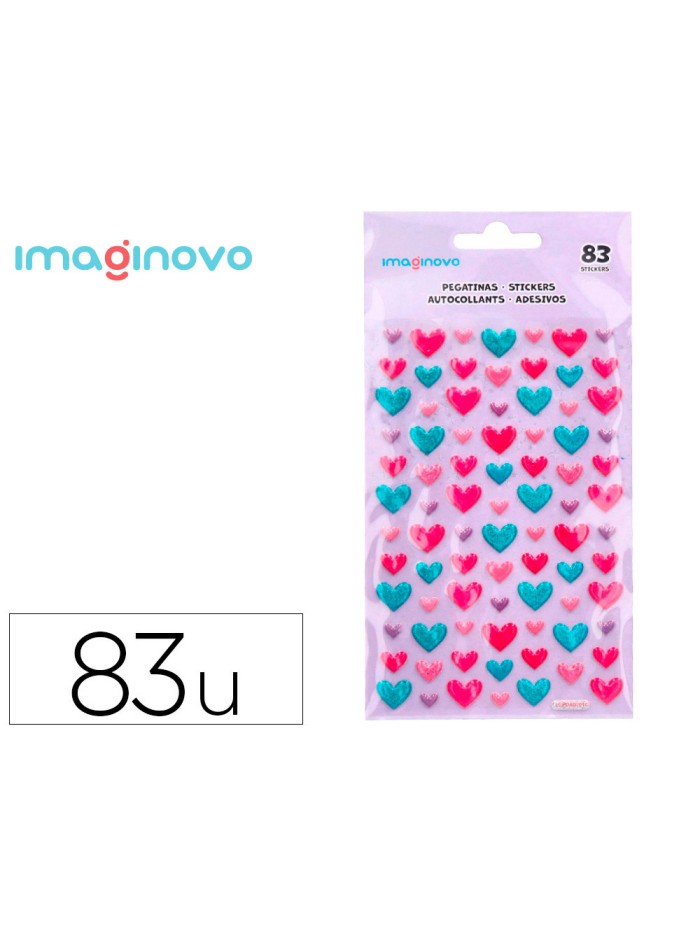 Pegatinas imaginovo corazones magic dreams con relieve 190x105 mm en blister Pegatinas imaginovo corazones magic dreams con relieve 190x105 mm en blister