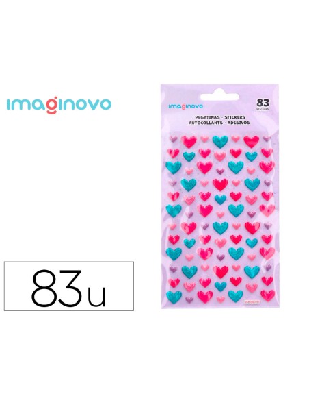 Pegatinas imaginovo corazones magic dreams con relieve 190x105 mm en blister