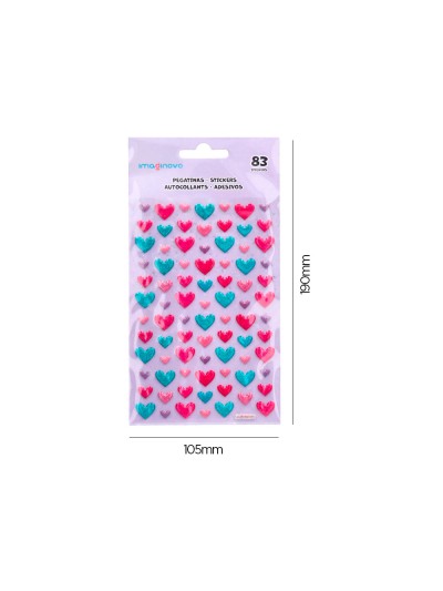 Pegatinas imaginovo corazones magic dreams con relieve 190x105 mm en blister