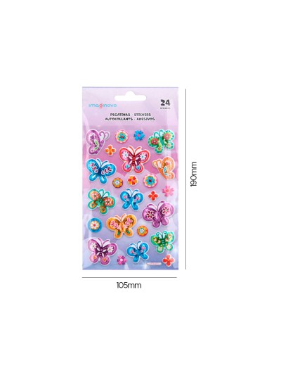 Pegatinas imaginovo mariposas magic dreams con relieve 190x105 mm en blister