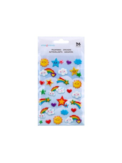 Pegatinas imaginovo arcoiris magic dreams con relieve 190x105 mm en blister