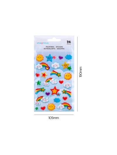 Pegatinas imaginovo arcoiris magic dreams con relieve 190x105 mm en blister