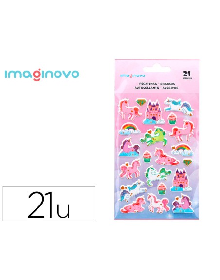 Pegatinas imaginovo unicornios magic dreams con relieve 190x105 mm en blister