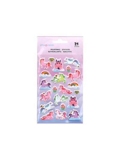 Pegatinas imaginovo unicornios magic dreams con relieve 190x105 mm en blister