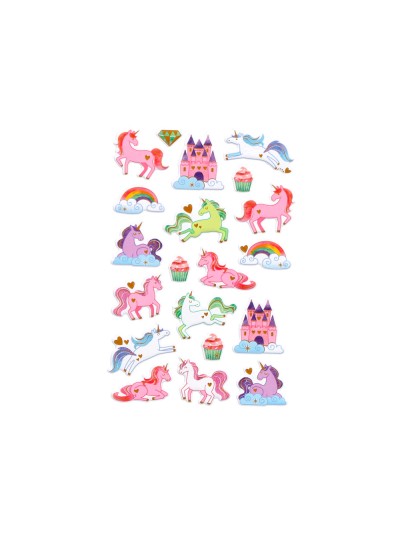 Pegatinas imaginovo unicornios magic dreams con relieve 190x105 mm en blister