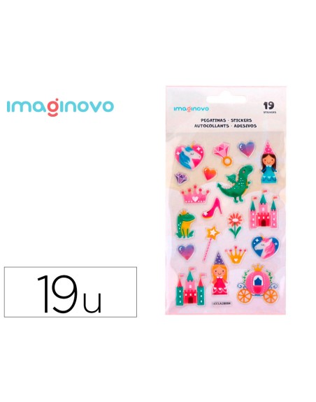 Pegatinas imaginovo princesas magic dreams pvc 190x105 mm en blister