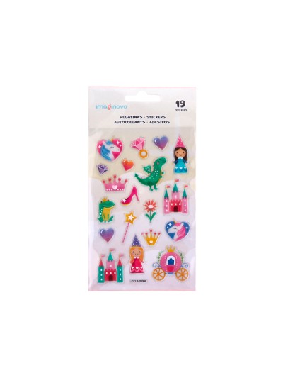 Pegatinas imaginovo princesas magic dreams pvc 190x105 mm en blister