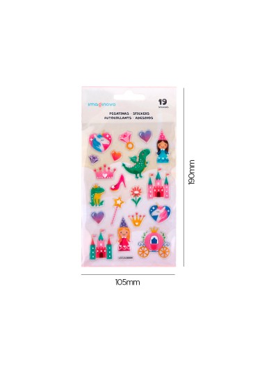 Pegatinas imaginovo princesas magic dreams pvc 190x105 mm en blister
