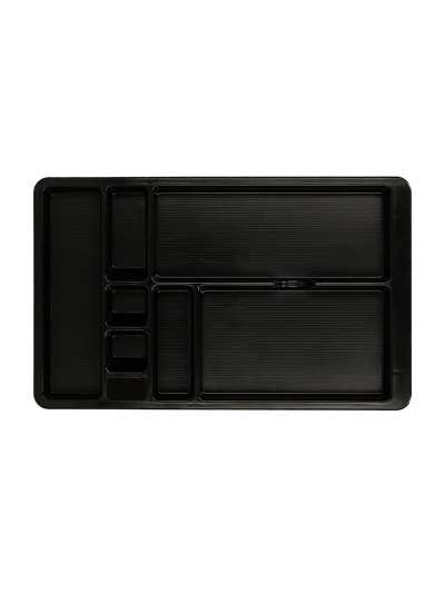 Bandeja organizadora q-connect de cajones color negro 364x225x21 mm