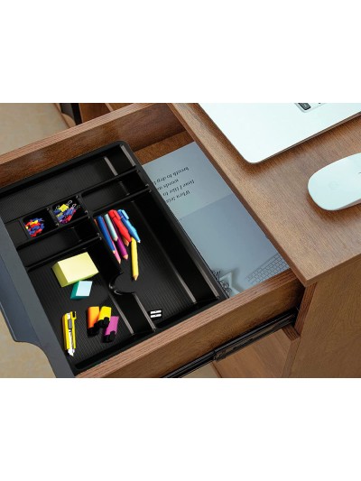 Bandeja organizadora q-connect de cajones color negro 364x225x21 mm