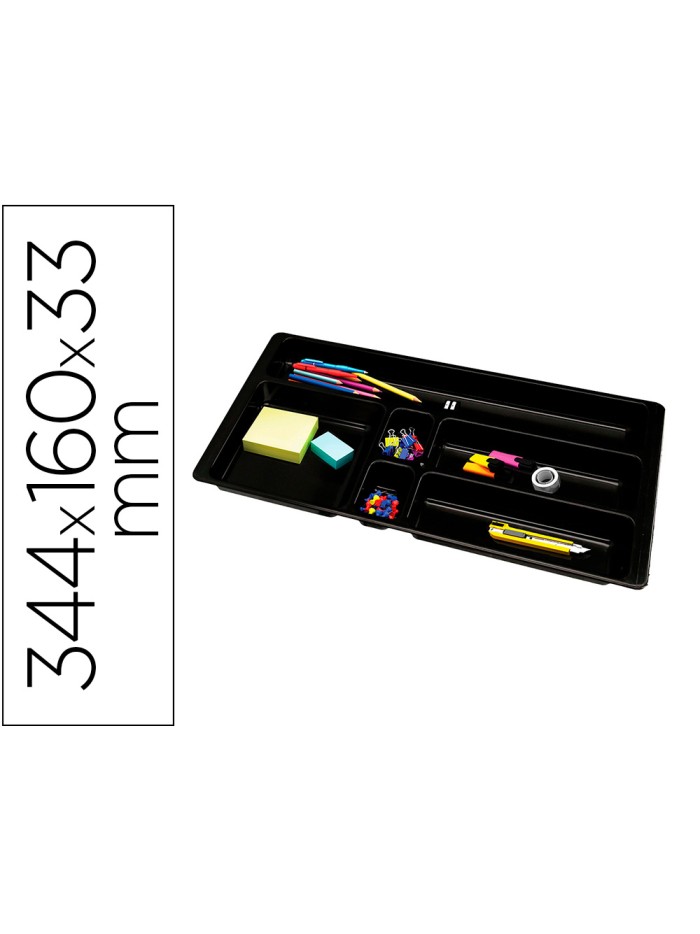 Bandeja organizadora q-connect de cajones color negro 344x160x33 mm Bandeja organizadora q-connect de cajones color negro 344x160x33 mm