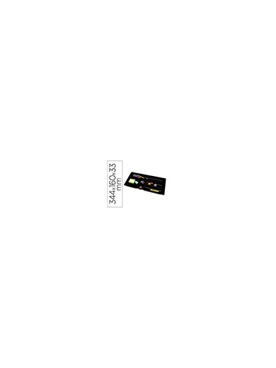 Bandeja organizadora q-connect de cajones color negro 344x160x33 mm