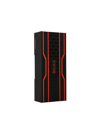 Boligrafo belius legacy aluminio diseño triangulo rojo cuerpo negro tinta color azul caja de diseño