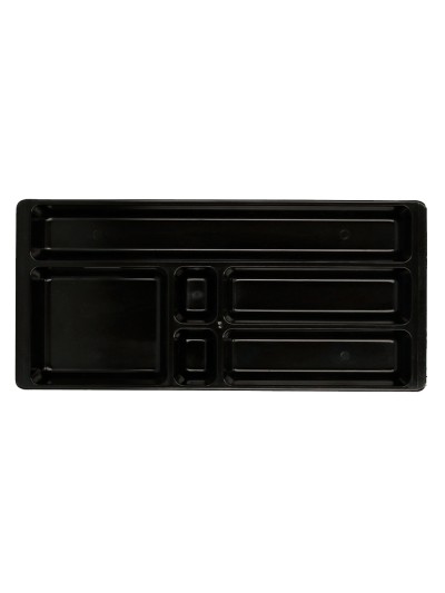 Bandeja organizadora q-connect de cajones color negro 344x160x33 mm