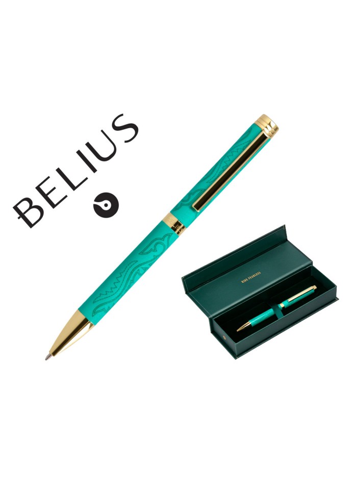 Boligrafo belius wild west aluminio color verde tinta color azul caja de diseño Boligrafo belius wild west aluminio color verde tinta color azul caja de diseño