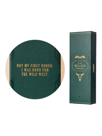 Boligrafo belius wild west aluminio color verde tinta color azul caja de diseño