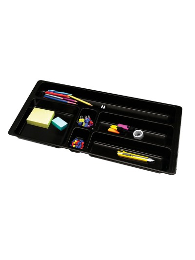 Bandeja organizadora q-connect de cajones color negro 344x160x33 mm