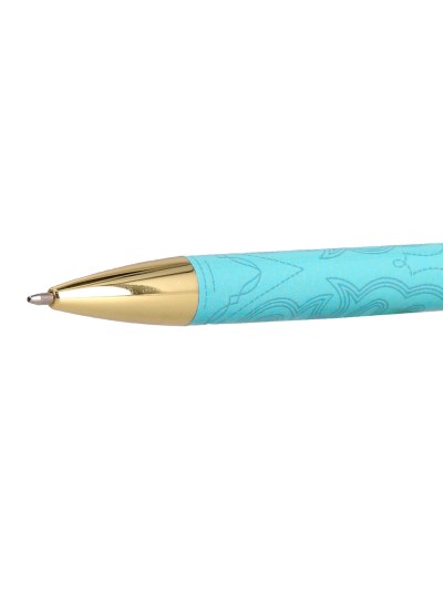 Boligrafo belius wild west aluminio color turquesa doradotinta color azul caja de diseño