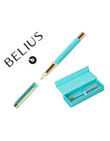 Roller belius wild west aluminio color turquesa dorado tinta color negro caja de diseño