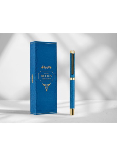 Roller belius wild west aluminio color azul marino dorado tinta color negro caja de diseño