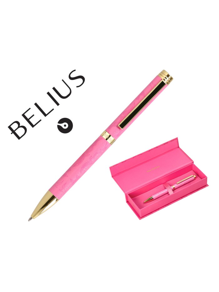 Boligrafo belius wild west aluminio color rosa dorado tinta color azul caja de diseño Boligrafo belius wild west aluminio color rosa dorado tinta color azul caja de diseño