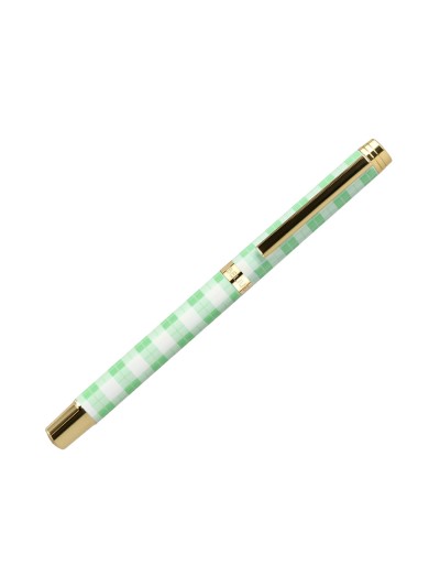 Boligrafo belius picnic aluminio color verde dorado tinta color azul caja de diseño