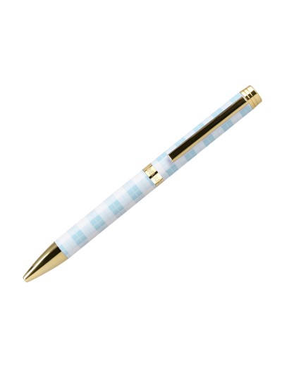 Boligrafo belius perfect picnic day aluminio color azul celeste dorado tinta azulcaja de diseño