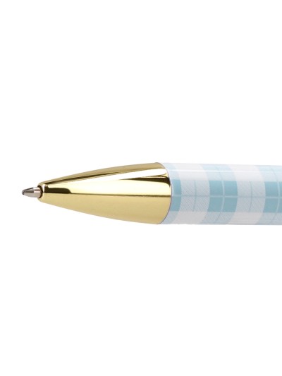 Boligrafo belius perfect picnic day aluminio color azul celeste dorado tinta azulcaja de diseño