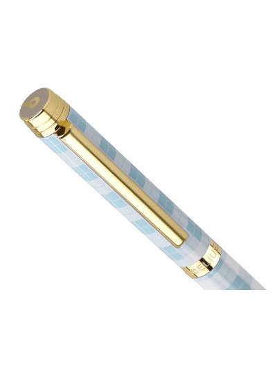Boligrafo belius perfect picnic day aluminio color azul celeste dorado tinta azulcaja de diseño