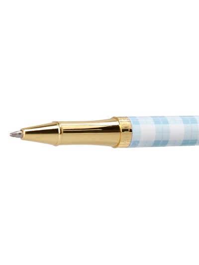Boligrafo belius perfect picnic day aluminio color azul celeste dorado tinta azulcaja de diseño