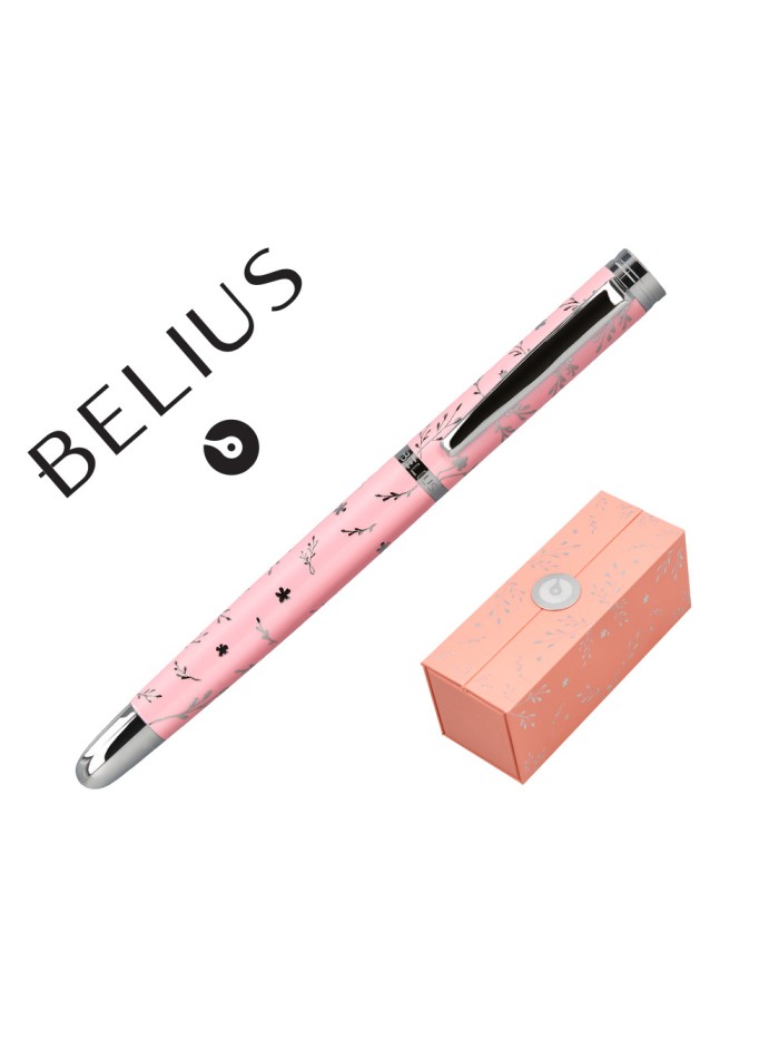 Roller belius bella aluminio color rosa diseño plateado relieve tinta color negro caja de diseño Roller belius bella aluminio color rosa diseño plateado relieve tinta color negro caja de diseño
