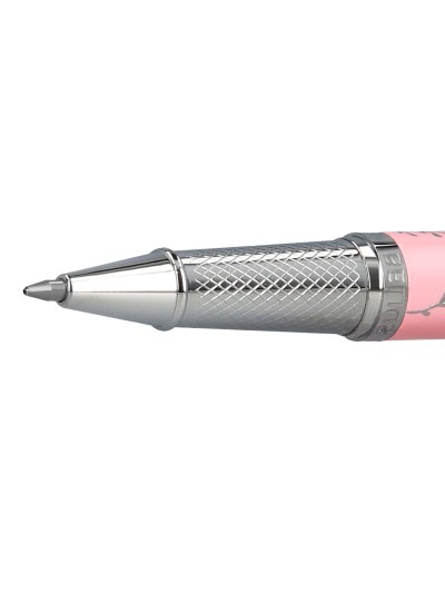 Roller belius bella aluminio color rosa diseño plateado relieve tinta color negro caja de diseño