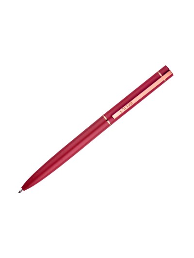 Boligrafo belius rose aluminio color burdeos oro rosa tinta azul caja de diseño