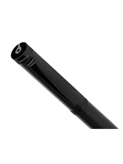 Boligrafo belius neptuno aluminio textura wavy color negro tinta azul caja de diseño