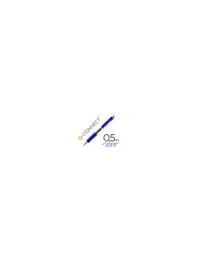 Boligrafo q-connect sigma retractil con sujecion de caucho tinta gel 0,5 mm color azul