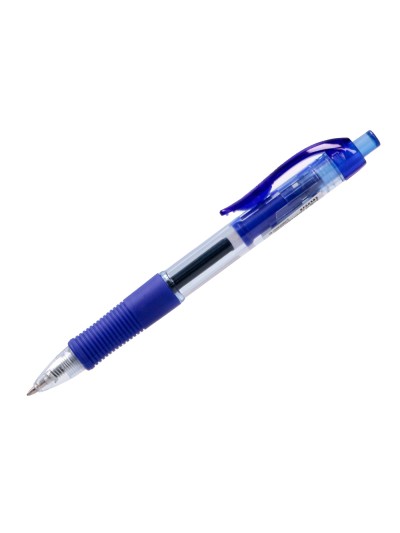 Boligrafo q-connect sigma retractil con sujecion de caucho tinta gel 0,5 mm color azul