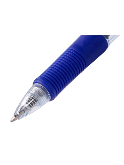 Boligrafo q-connect sigma retractil con sujecion de caucho tinta gel 0,5 mm color azul