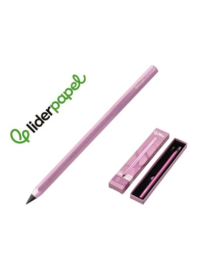 Lapiz de grafito infinito liderpapel aluminio hexagonal rosa ultra resistente 1 punta de recambio