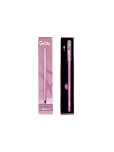 Lapiz de grafito infinito liderpapel aluminio hexagonal rosa ultra resistente 1 punta de recambio