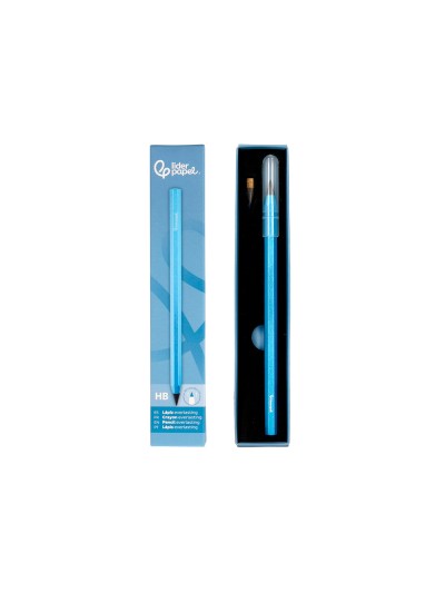 Lapiz de grafito infinito liderpapel aluminio hexagonal azul ultra resistente 1 punta de recambio