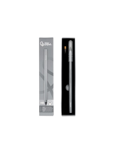 Lapiz de grafito infinito liderpapel aluminio hexagonal plateado ultra resistente 1 punta de recambio