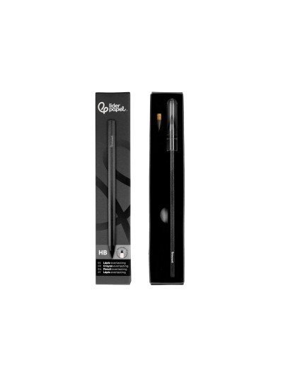 Lapiz de grafito infinito liderpapel aluminio hexagonal negro ultra resistente 1 punta de recambio