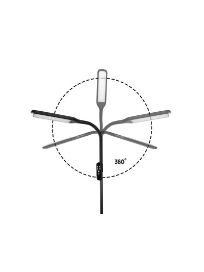 Lampara de suelo q-connect 15w con control remoto altura 146 cm color negro