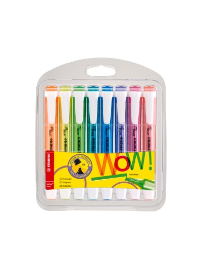 Rotulador stabilo fluorescente swing cool estuche 8 unidades colores surtidos