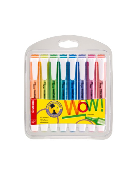 Rotulador stabilo fluorescente swing cool estuche 8 unidades colores surtidos