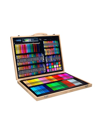 Estuche de pintura liderpapel madera 245 piezas maletin 49x36,6x4,5 cm
