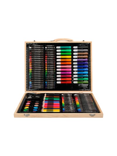 Estuche de pintura liderpapel madera 168 piezas maletin 39,3x30x4,8 cm
