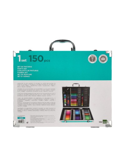 Estuche de pintura liderpapel aluminio 150 piezas maletin 37,8x29,7x4,6 cm