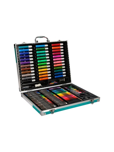 Estuche de pintura liderpapel aluminio 150 piezas maletin 37,8x29,7x4,6 cm