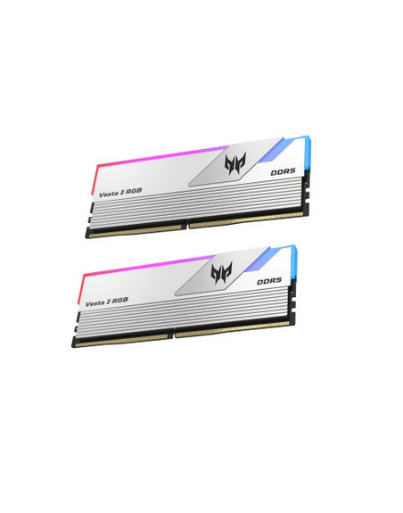 Memoria ram ddr5 64gb 2x32gb predator vesta2 - udimm - 6000mhz cl 30 silver rgb